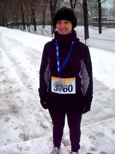 December 2011- my first run, the "Polar Dash." I had been running for 9 mths at this point.
